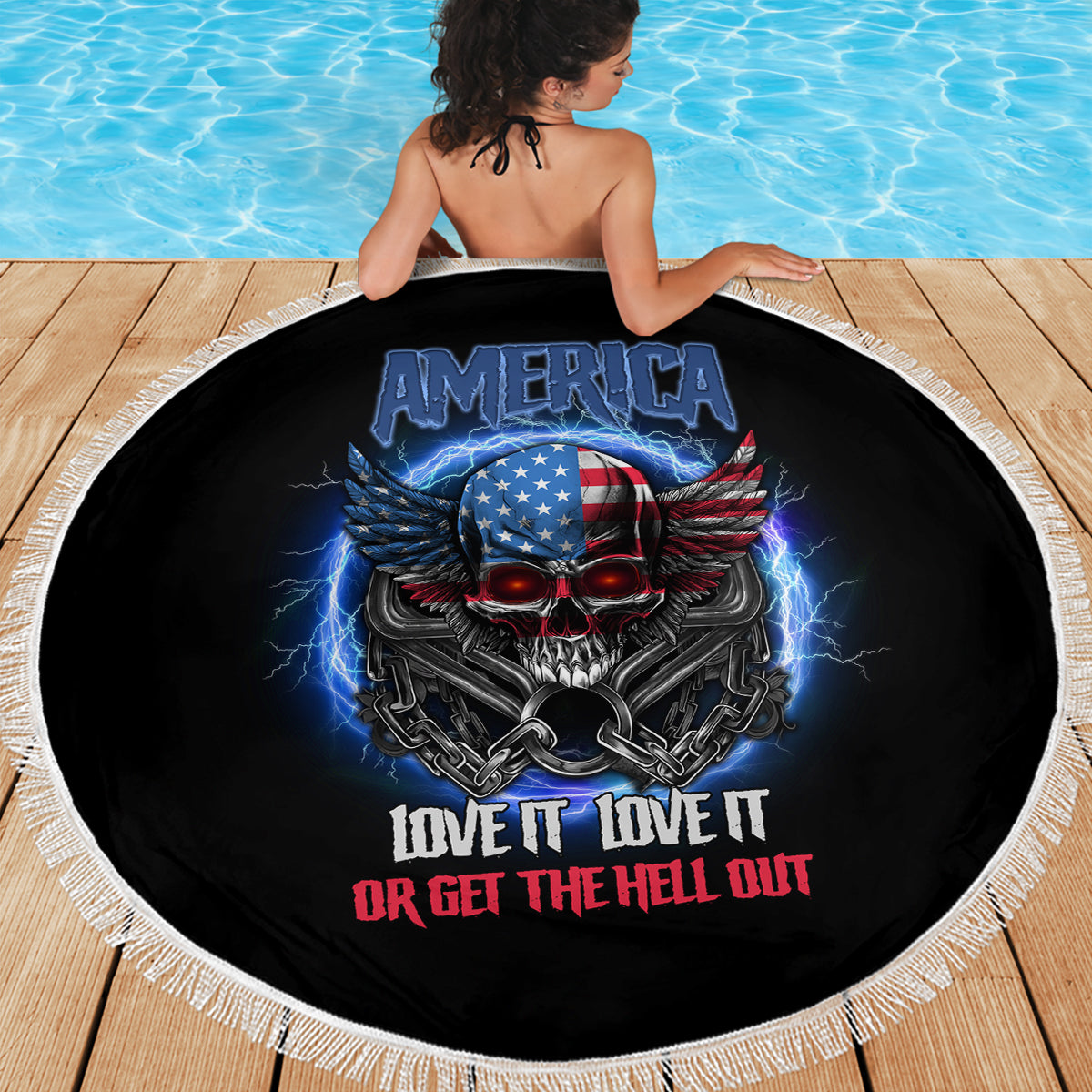 America Live It Love It Or Get The Hell Out Beach Blanket - Wonder Print Shop