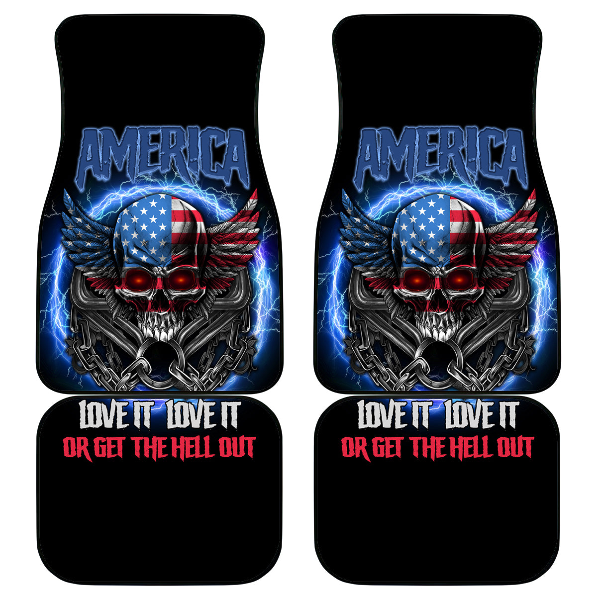 America Live It Love It Or Get The Hell Out Car Mats - Wonder Print Shop