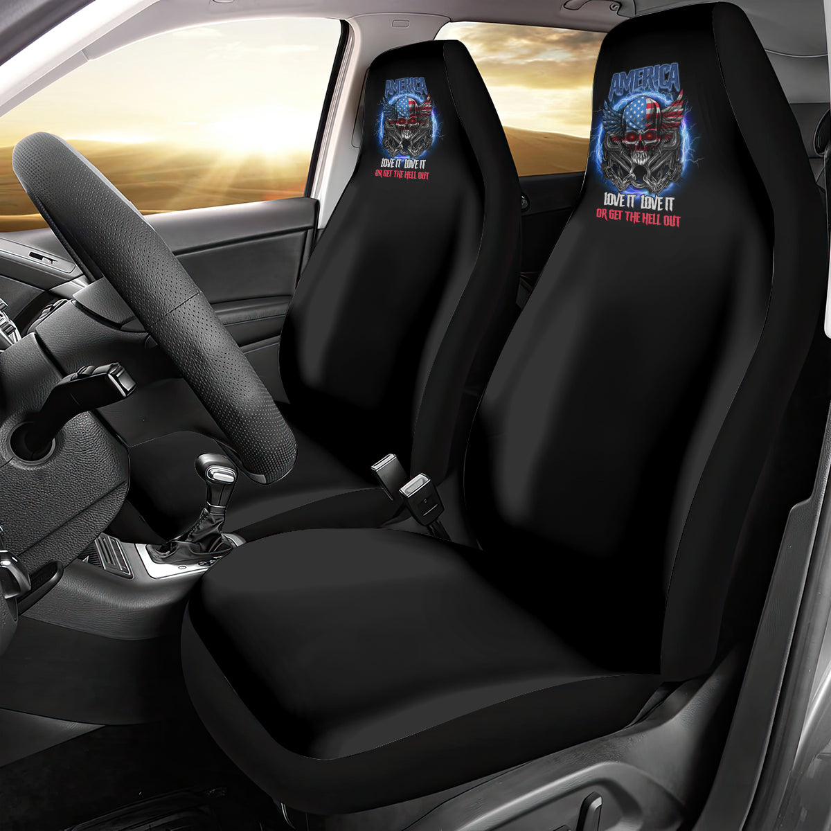America Live It Love It Or Get The Hell Out Car Seat Cover - Wonder Print Shop