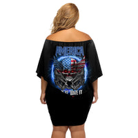 America Live It Love It Or Get The Hell Out Family Matching Off Shoulder Short Dress and Hawaiian Shirt - Wonder Print Shop