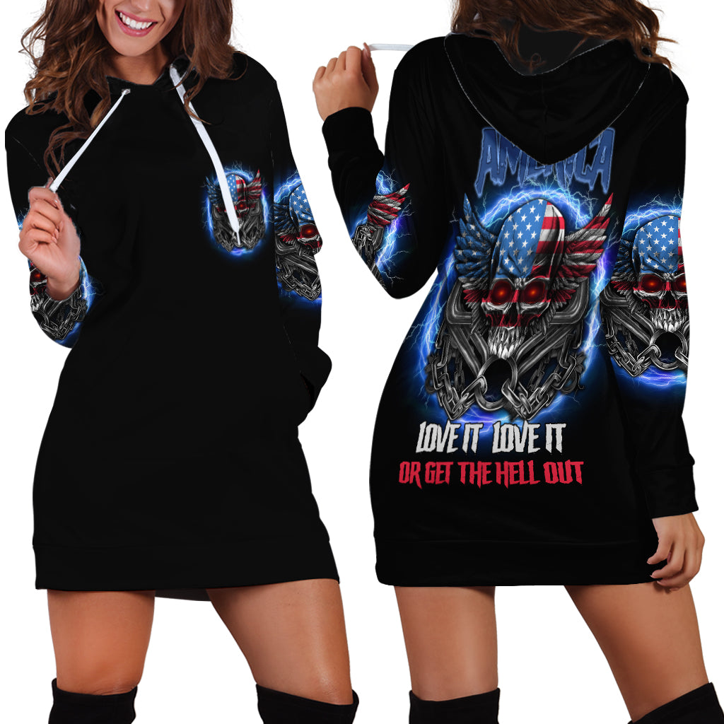 America Live It Love It Or Get The Hell Out Hoodie Dress - Wonder Print Shop