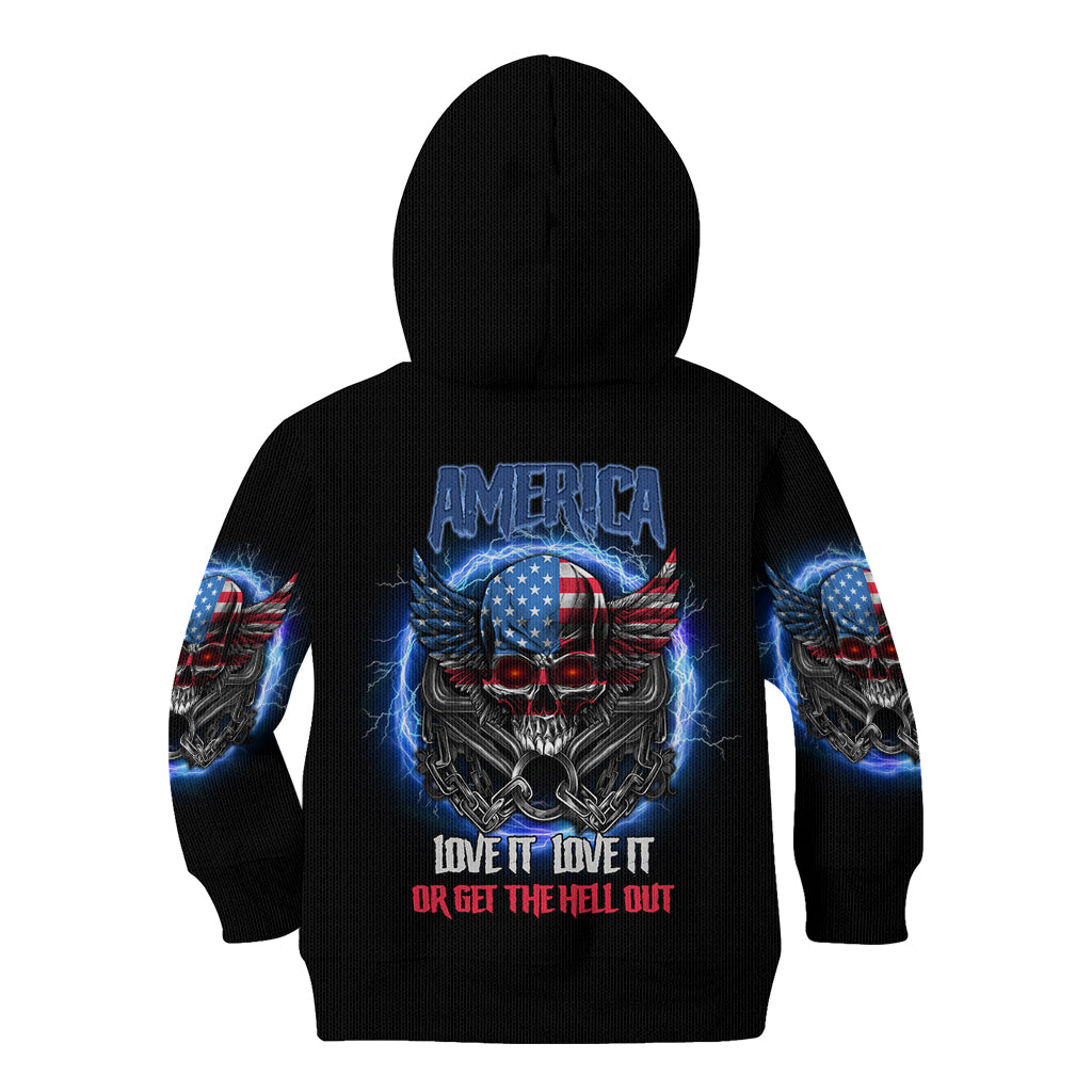 America Live It Love It Or Get The Hell Out Kid Hoodie - Wonder Print Shop