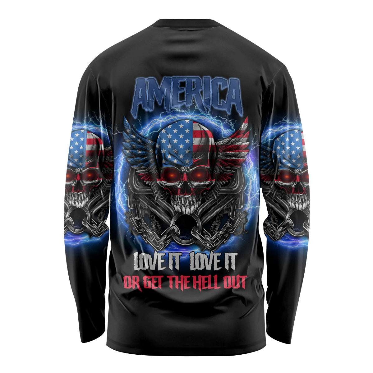 America Live It Love It Or Get The Hell Out Long Sleeve Shirt - Wonder Print Shop