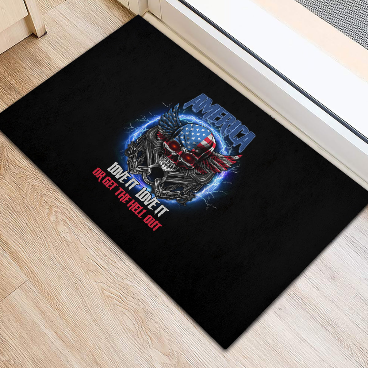 America Live It Love It Or Get The Hell Out Rubber Doormat - Wonder Print Shop