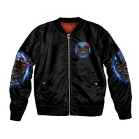 America Live It Love It Or Get The Hell Out Sleeve Zip Bomber Jacket - Wonder Print Shop