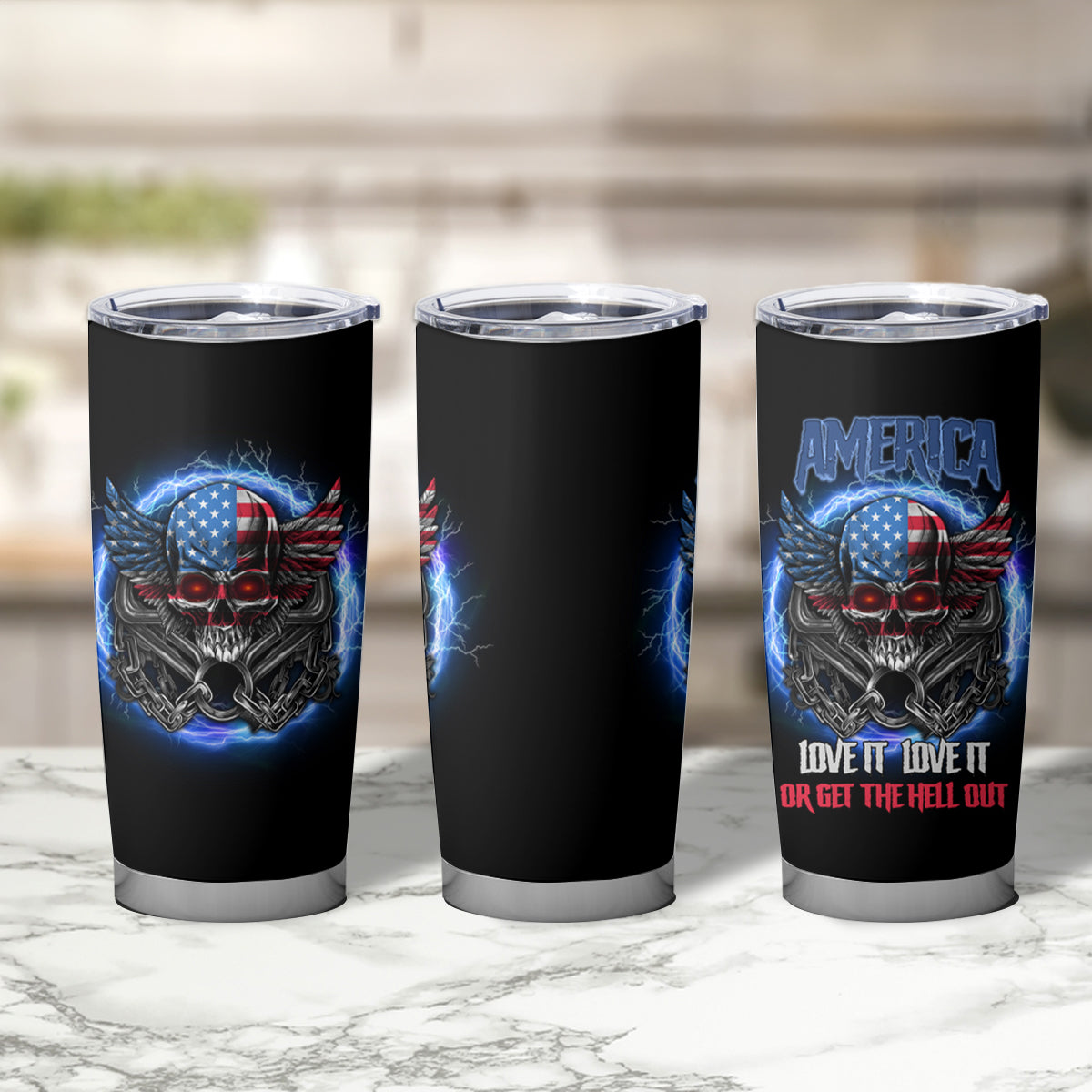 America Live It Love It Or Get The Hell Out Tumbler Cup - Wonder Print Shop