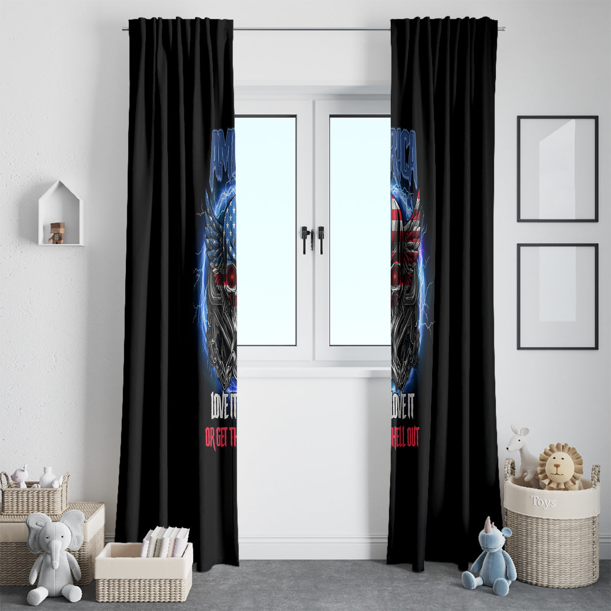 America Live It Love It Or Get The Hell Out Window Curtain - Wonder Print Shop