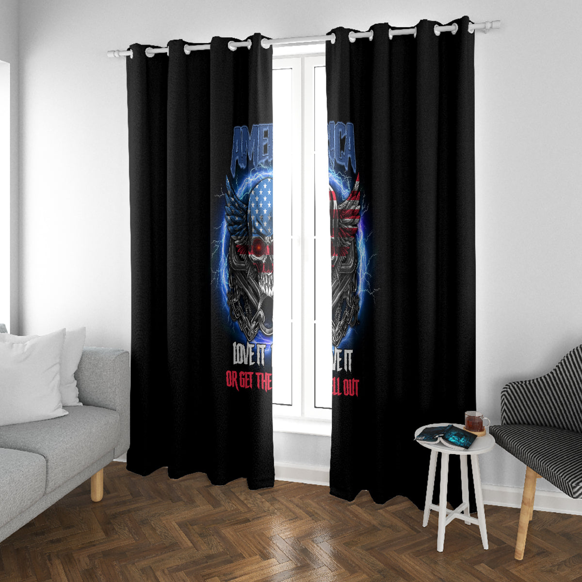 America Live It Love It Or Get The Hell Out Window Curtain - Wonder Print Shop