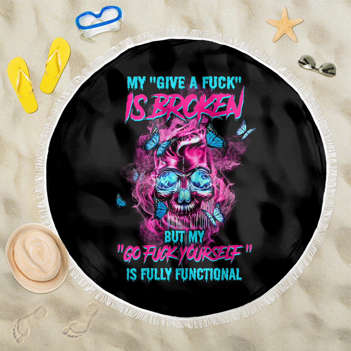 My Give A F Is Broken Beach Blanket - Wonder Print Shop