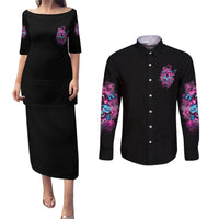 My Give A F Is Broken Couples Matching Puletasi Dress and Long Sleeve Button Shirt - Wonder Print Shop