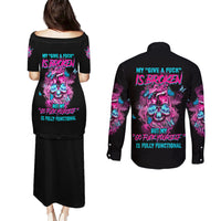 My Give A F Is Broken Couples Matching Puletasi Dress and Long Sleeve Button Shirt - Wonder Print Shop