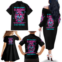 My Give A F Is Broken Family Matching Off Shoulder Long Sleeve Dress and Hawaiian Shirt - Wonder Print Shop