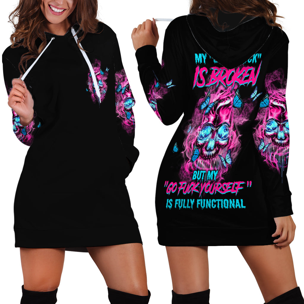 My Give A F Is Broken Hoodie Dress - Wonder Print Shop