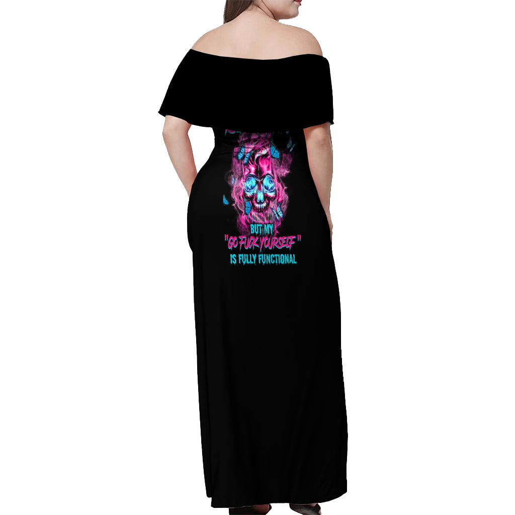 My Give A F Is Broken Off Shoulder Maxi Dress - Wonder Print Shop