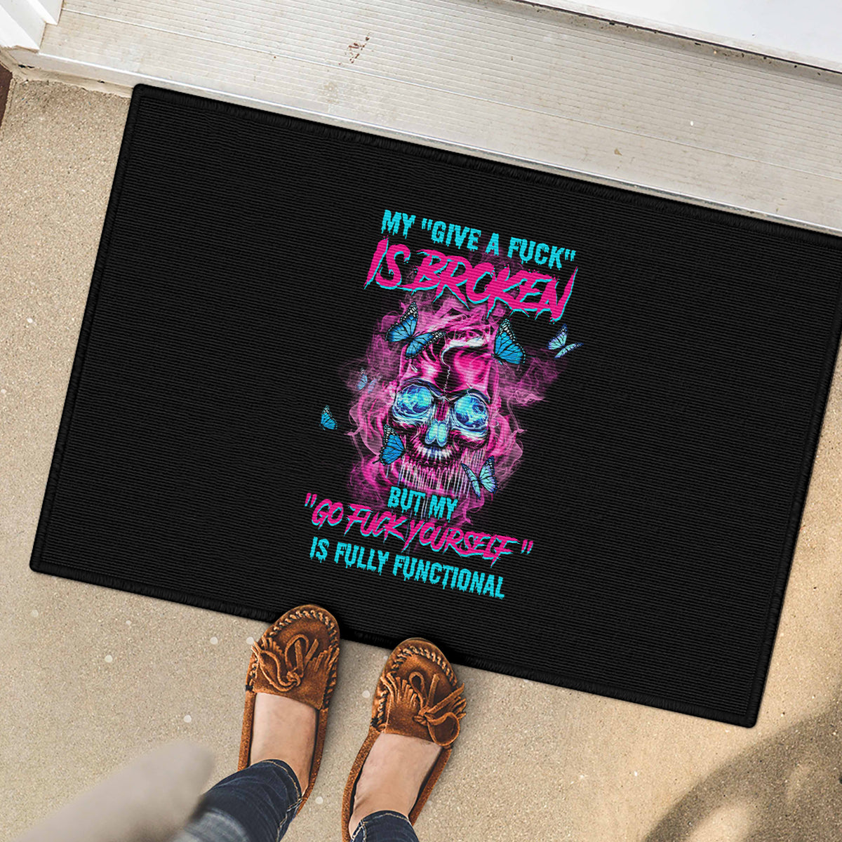 My Give A F Is Broken Rubber Doormat - Wonder Print Shop