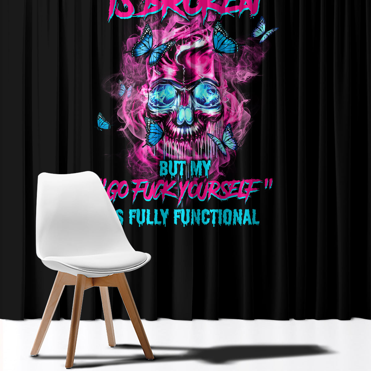 My Give A F Is Broken Window Curtain - Wonder Print Shop