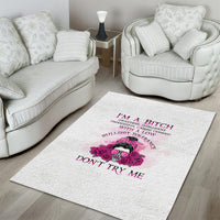 I'm A B Don't Try Me Rose Messy Bun Area Rug - Wonder Print Shop