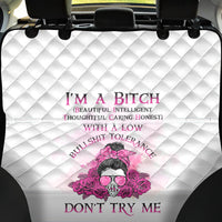 I'm A B Don't Try Me Rose Messy Bun Back Car Seat Cover - Wonder Print Shop