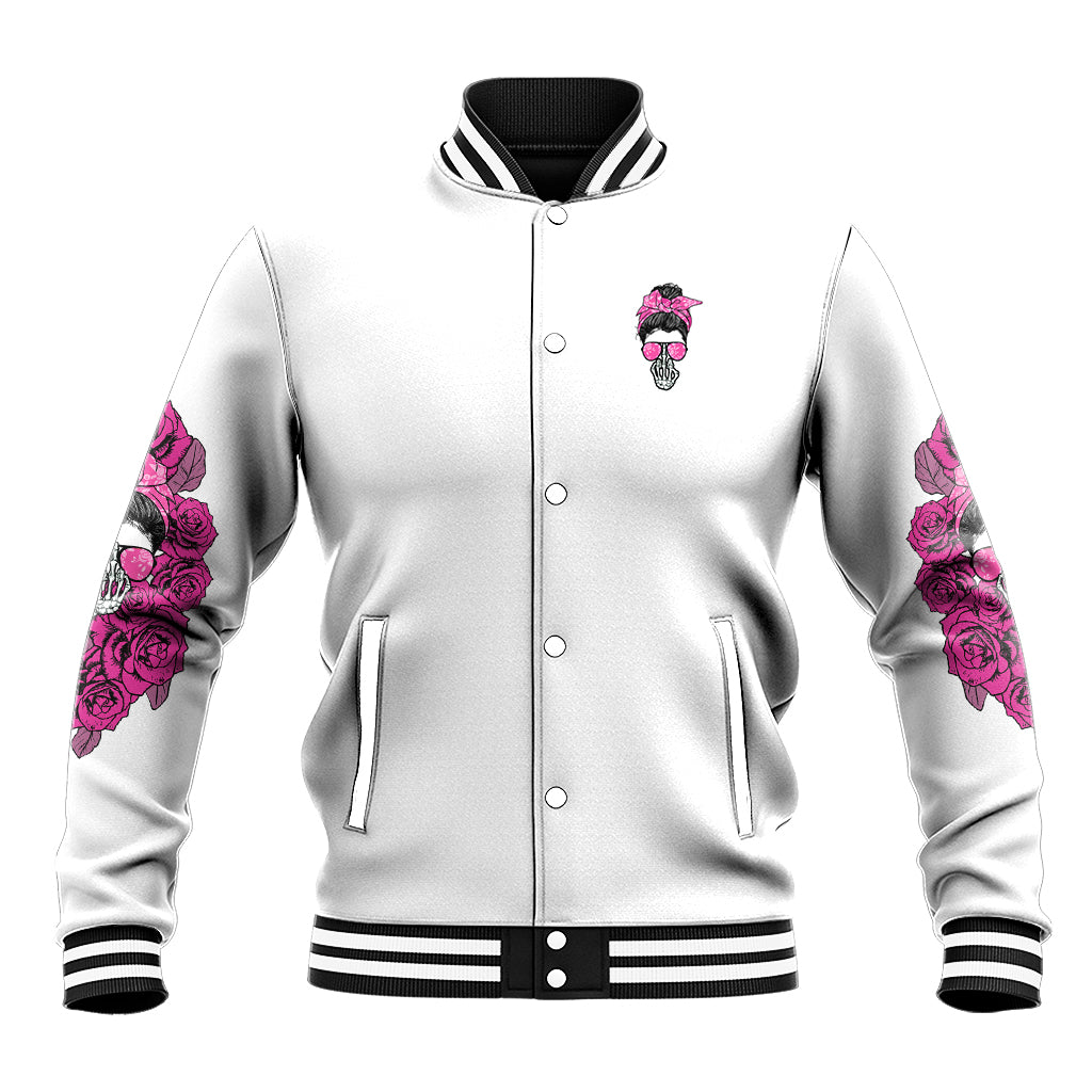I'm A B Don't Try Me Rose Messy Bun Baseball Jacket - Wonder Print Shop