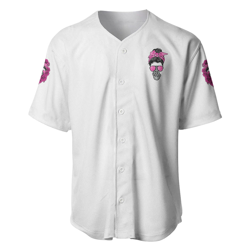 I'm A B Don't Try Me Rose Messy Bun Baseball Jersey - Wonder Print Shop