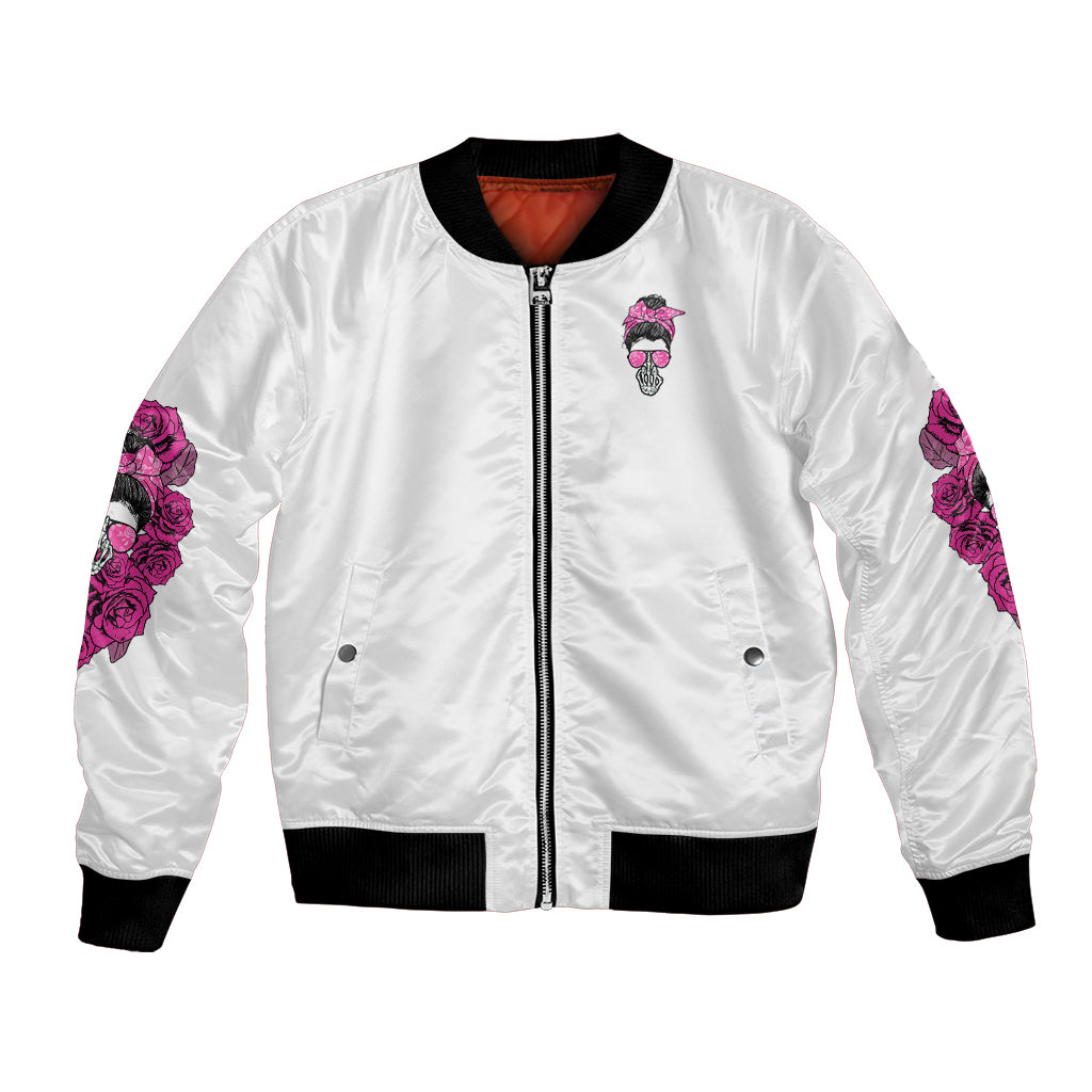 I'm A B Don't Try Me Rose Messy Bun Bomber Jacket - Wonder Print Shop