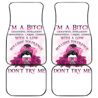 I'm A B Don't Try Me Rose Messy Bun Car Mats - Wonder Print Shop