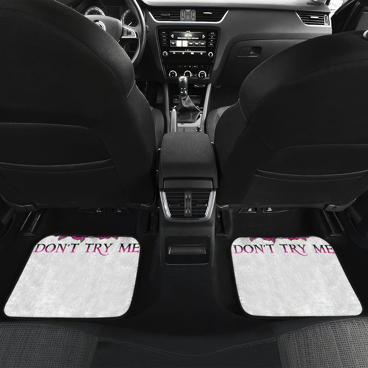 I'm A B Don't Try Me Rose Messy Bun Car Mats - Wonder Print Shop
