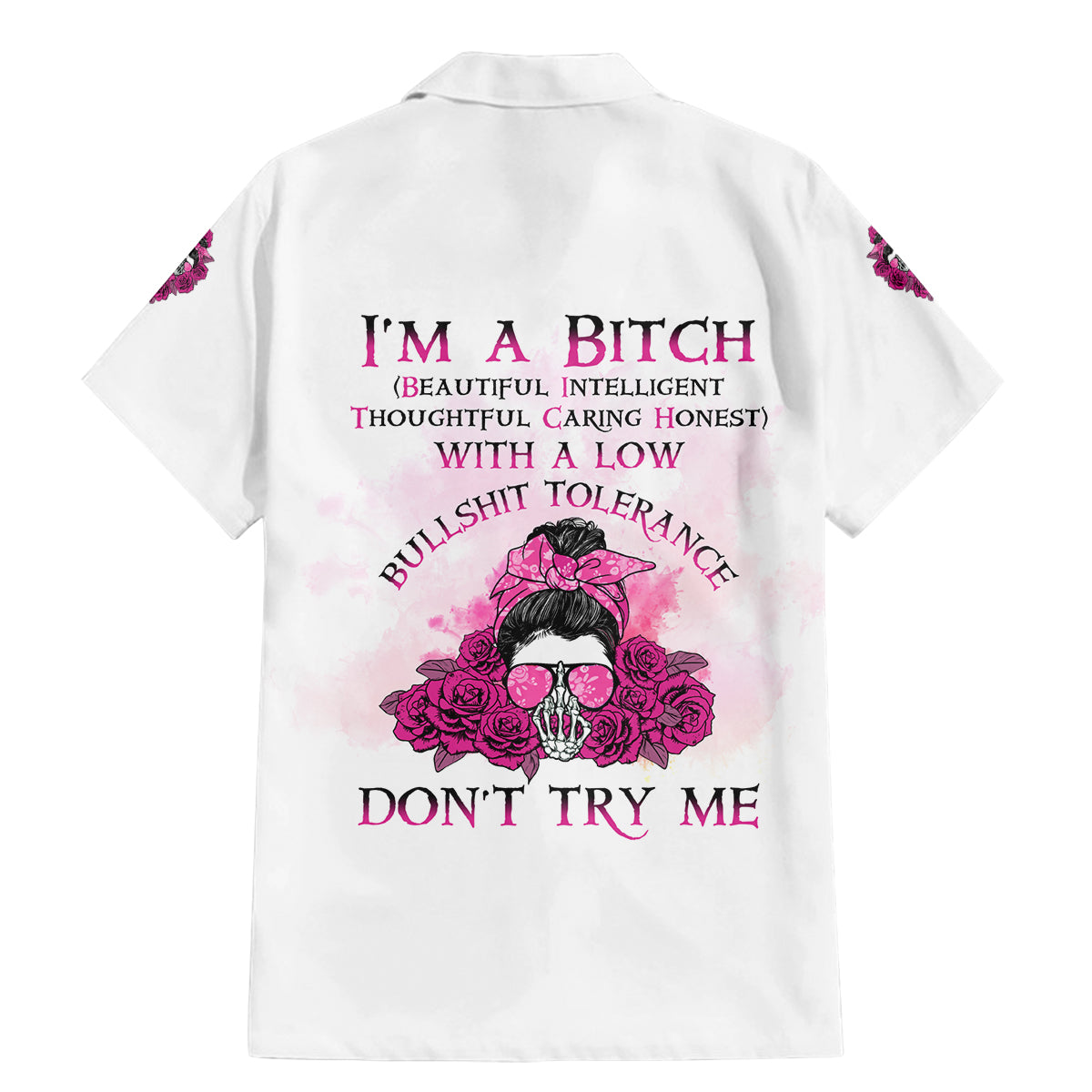 I'm A B Don't Try Me Rose Messy Bun Family Matching Mermaid Dress and Hawaiian Shirt - Wonder Print Shop