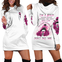 I'm A B Don't Try Me Rose Messy Bun Hoodie Dress - Wonder Print Shop
