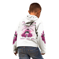 I'm A B Don't Try Me Rose Messy Bun Kid Hoodie - Wonder Print Shop