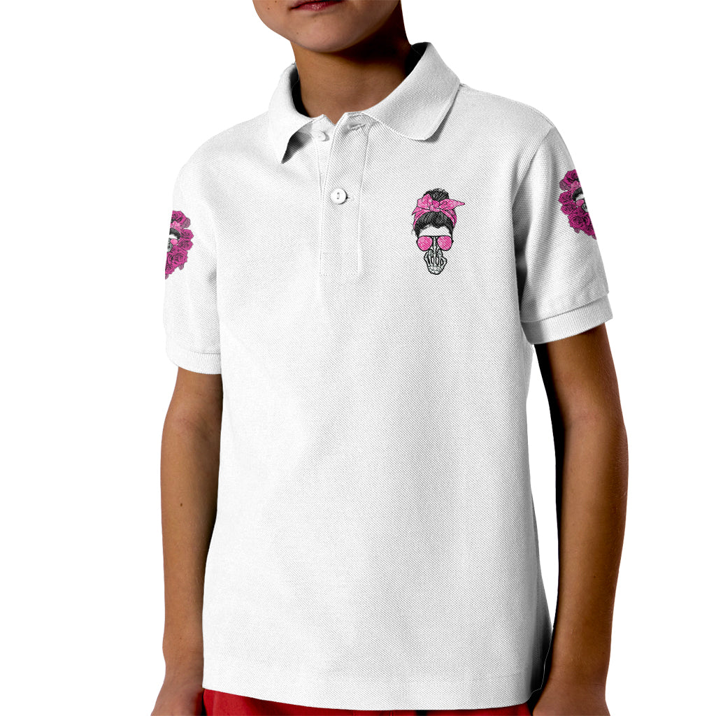 I'm A B Don't Try Me Rose Messy Bun Kid Polo Shirt - Wonder Print Shop