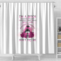 im-a-b-dont-try-me-rose-messy-bun-shower-curtain