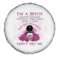 I'm A B Don't Try Me Rose Messy Bun Spare Tire Cover - Wonder Print Shop