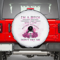 I'm A B Don't Try Me Rose Messy Bun Spare Tire Cover - Wonder Print Shop