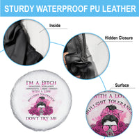 I'm A B Don't Try Me Rose Messy Bun Spare Tire Cover - Wonder Print Shop