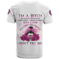 I'm A B Don't Try Me Rose Messy Bun T Shirt - Wonder Print Shop