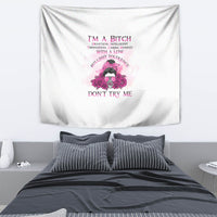 I'm A B Don't Try Me Rose Messy Bun Tapestry - Wonder Print Shop
