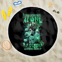 I'm Never Alone Skull Reaper Beach Blanket - Wonder Print Shop