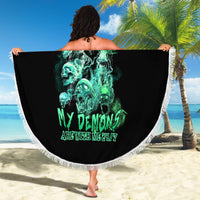 I'm Never Alone Skull Reaper Beach Blanket - Wonder Print Shop