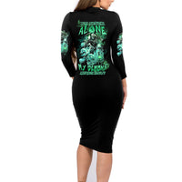 I'm Never Alone Skull Reaper Family Matching Long Sleeve Bodycon Dress and Hawaiian Shirt - Wonder Print Shop