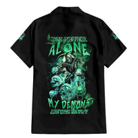 I'm Never Alone Skull Reaper Family Matching Mermaid Dress and Hawaiian Shirt - Wonder Print Shop