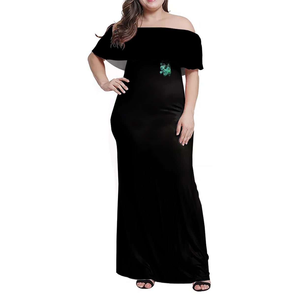 I'm Never Alone Skull Reaper Family Matching Off Shoulder Maxi Dress and Hawaiian Shirt - Wonder Print Shop