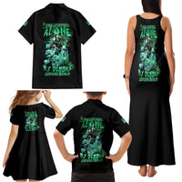 I'm Never Alone Skull Reaper Family Matching Tank Maxi Dress and Hawaiian Shirt - Wonder Print Shop