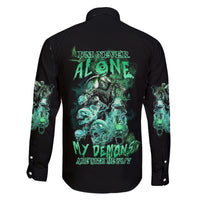 I'm Never Alone Skull Reaper Family Matching Tank Maxi Dress and Hawaiian Shirt - Wonder Print Shop