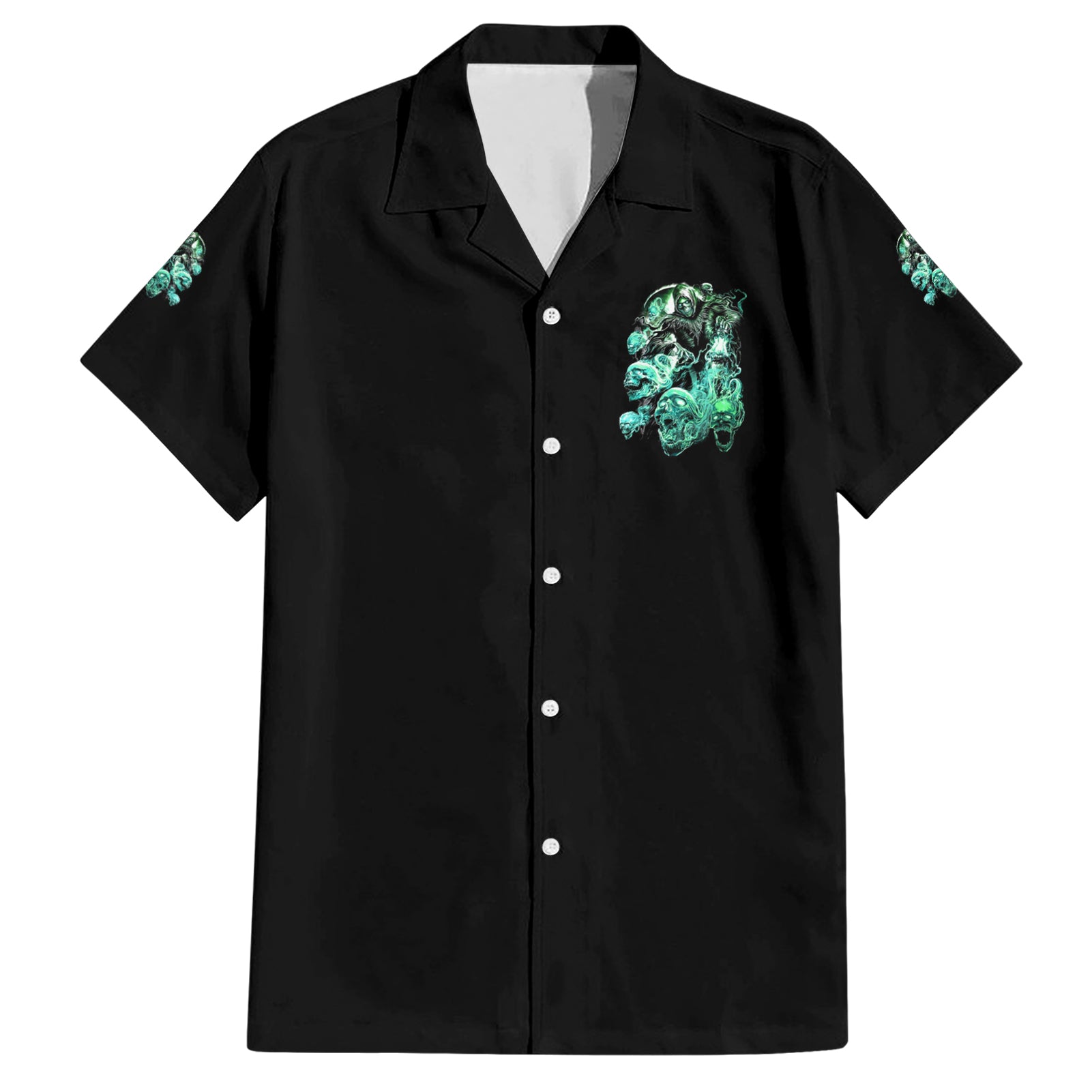 I'm Never Alone Skull Reaper Hawaiian Shirt - Wonder Print Shop