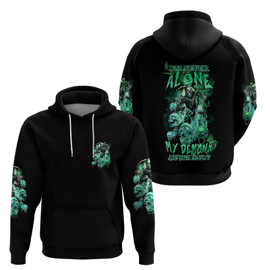 I'm Never Alone Skull Reaper Hoodie - Wonder Print Shop