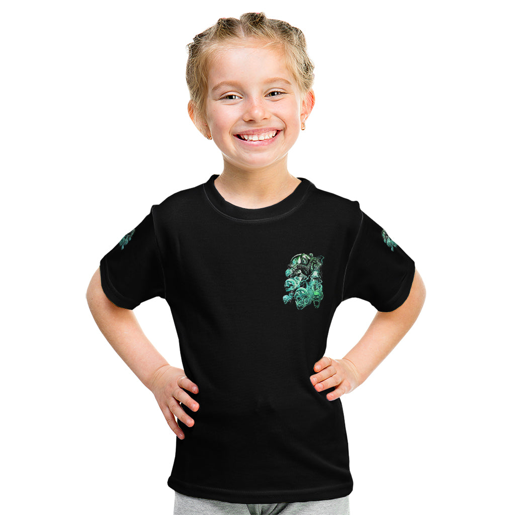 I'm Never Alone Skull Reaper Kid T Shirt - Wonder Print Shop