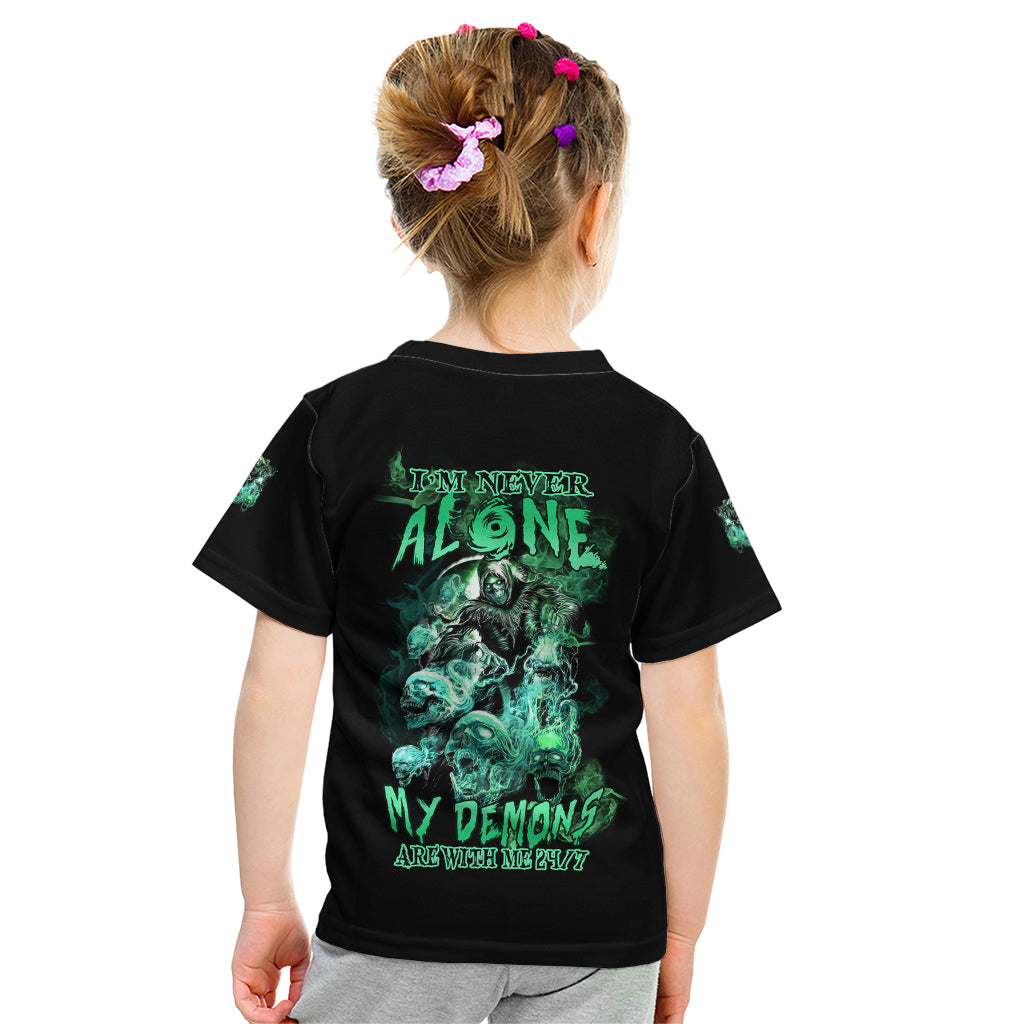 I'm Never Alone Skull Reaper Kid T Shirt - Wonder Print Shop