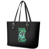 I'm Never Alone Skull Reaper Leather Tote Bag - Wonder Print Shop