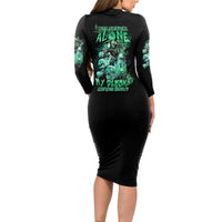 I'm Never Alone Skull Reaper Long Sleeve Bodycon Dress - Wonder Print Shop